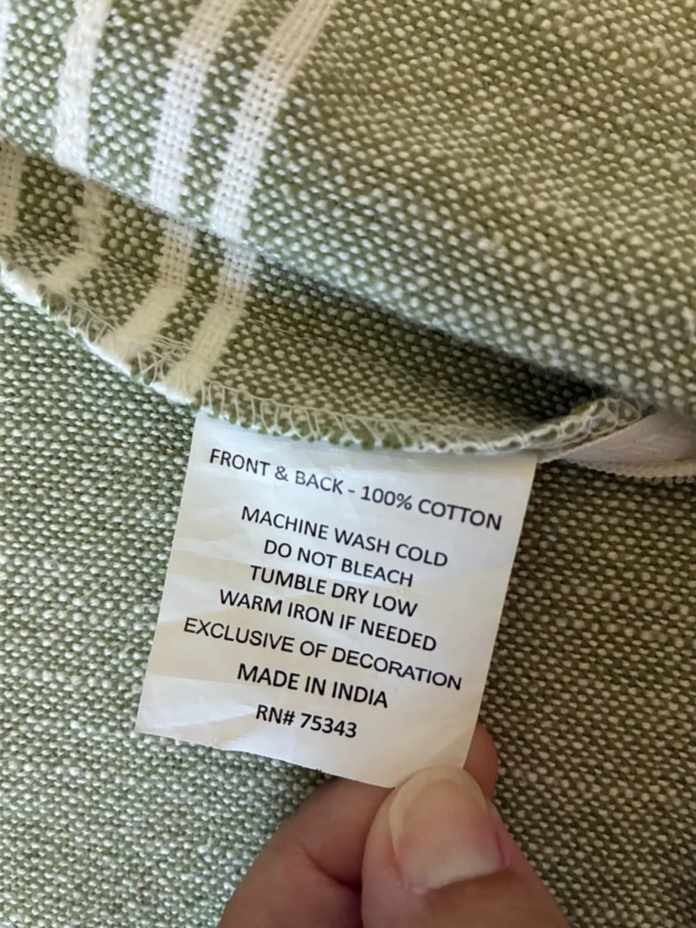 Well Dressed Home Sage Green Stripe Pillow Covers Fringe Cottagecore Shabby Chic